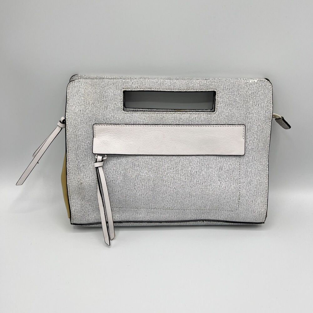 Coach Bleecker Pocket Clutch in Colorblock Mixed Leather No 51536 Black White